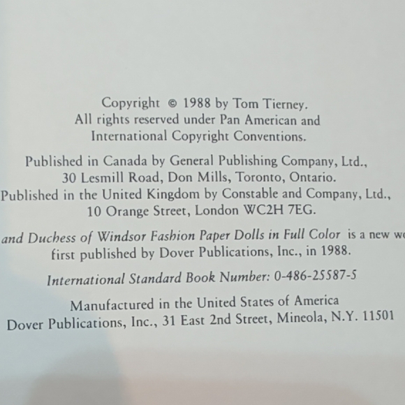 Duke and Duchess of Windsor Fashion Paper Dolls Book - Picture 3 of 8